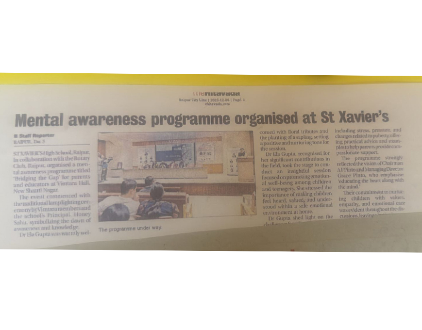Mental Awareness programme organized at St. Xavier’s